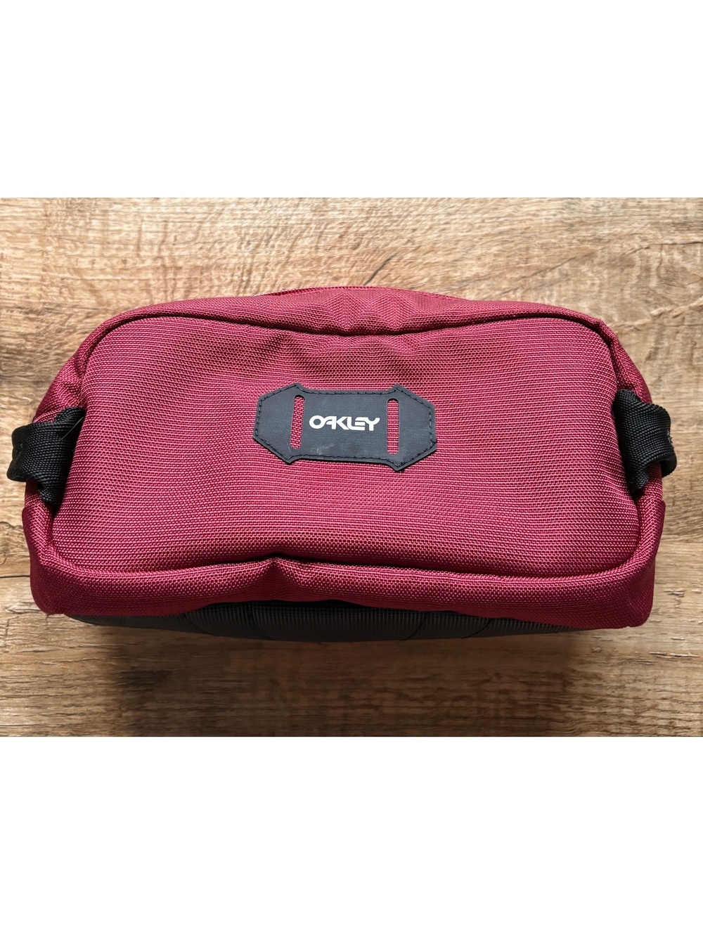 Oakley Burgundy Small Travel Organizer Pouch with Black Bottom